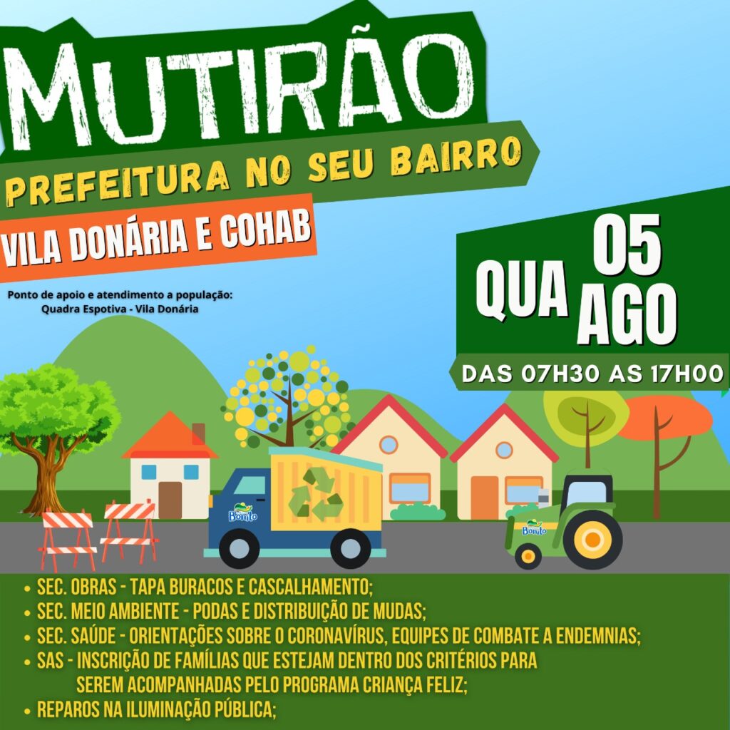 Donária e Cohab recebem mutirão ‘Prefeitura no seu Bairro’ nesta quarta Donária e Cohab recebem mutirão ‘Prefeitura no seu Bairro’ nesta quarta