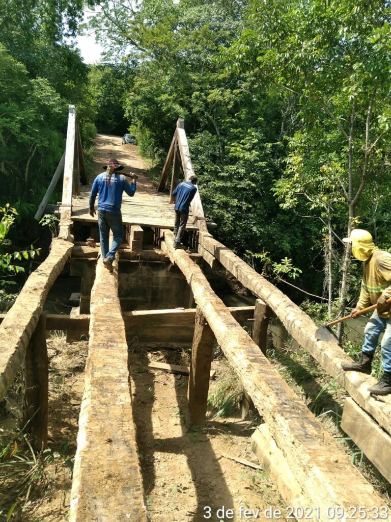 Reforma completa da ponte sobre o Córrego Onça no Distrito Águas do Miranda é concluída