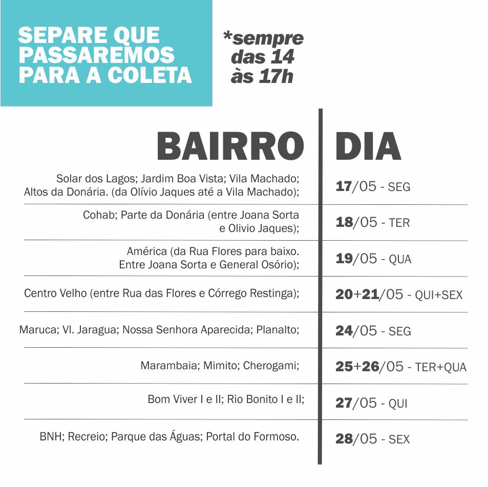 Campanha de Coleta dos Resíduos Perigosos acontecerá entre de 17 a 28 maio em Bonito