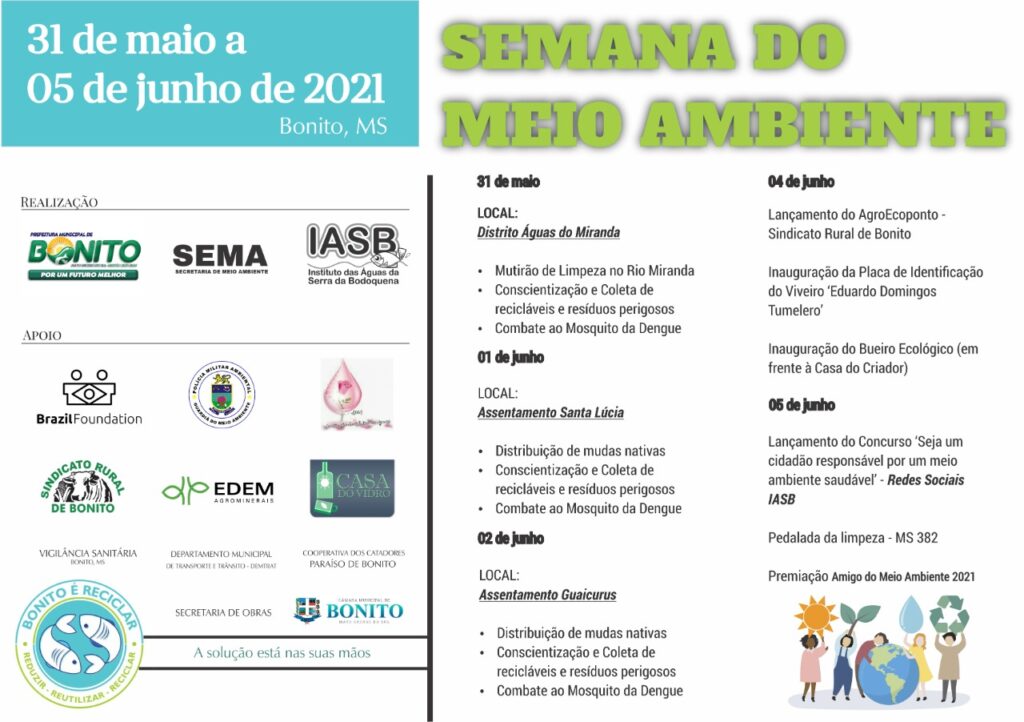 Confira as atividades em alusão a Semana do Meio Ambiente