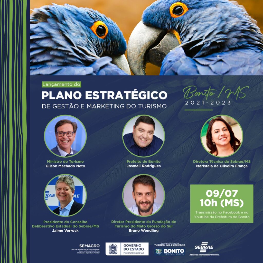 Lançamento do Plano Estratégico de Gestão e Marketing do Turismo 2021-2023 acontecerá nesta sexta-feira via internet com transmissão ao vivo
