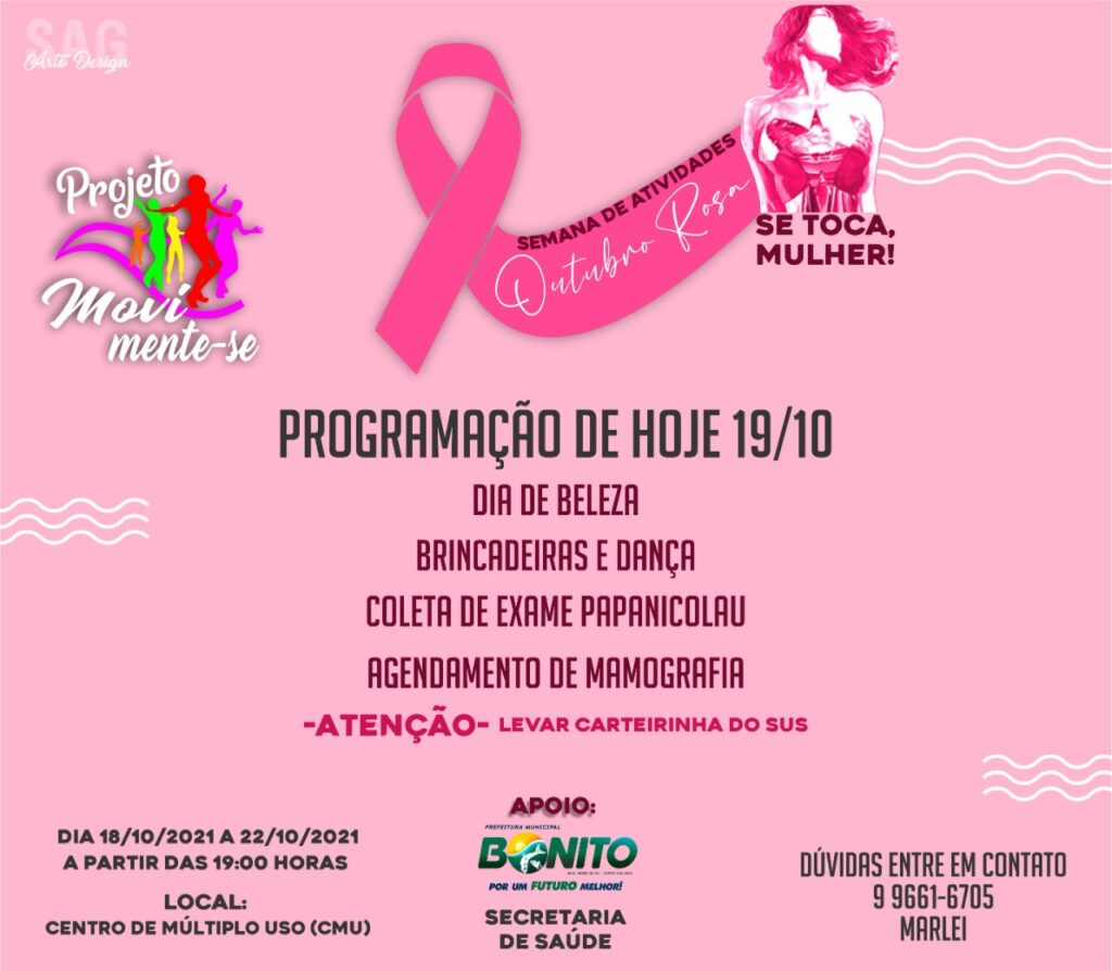 Semana de atividades do Outubro Rosa vão até esta sexta-feira no CMU Semana de atividades do Outubro Rosa vão até esta sexta-feira no CMU