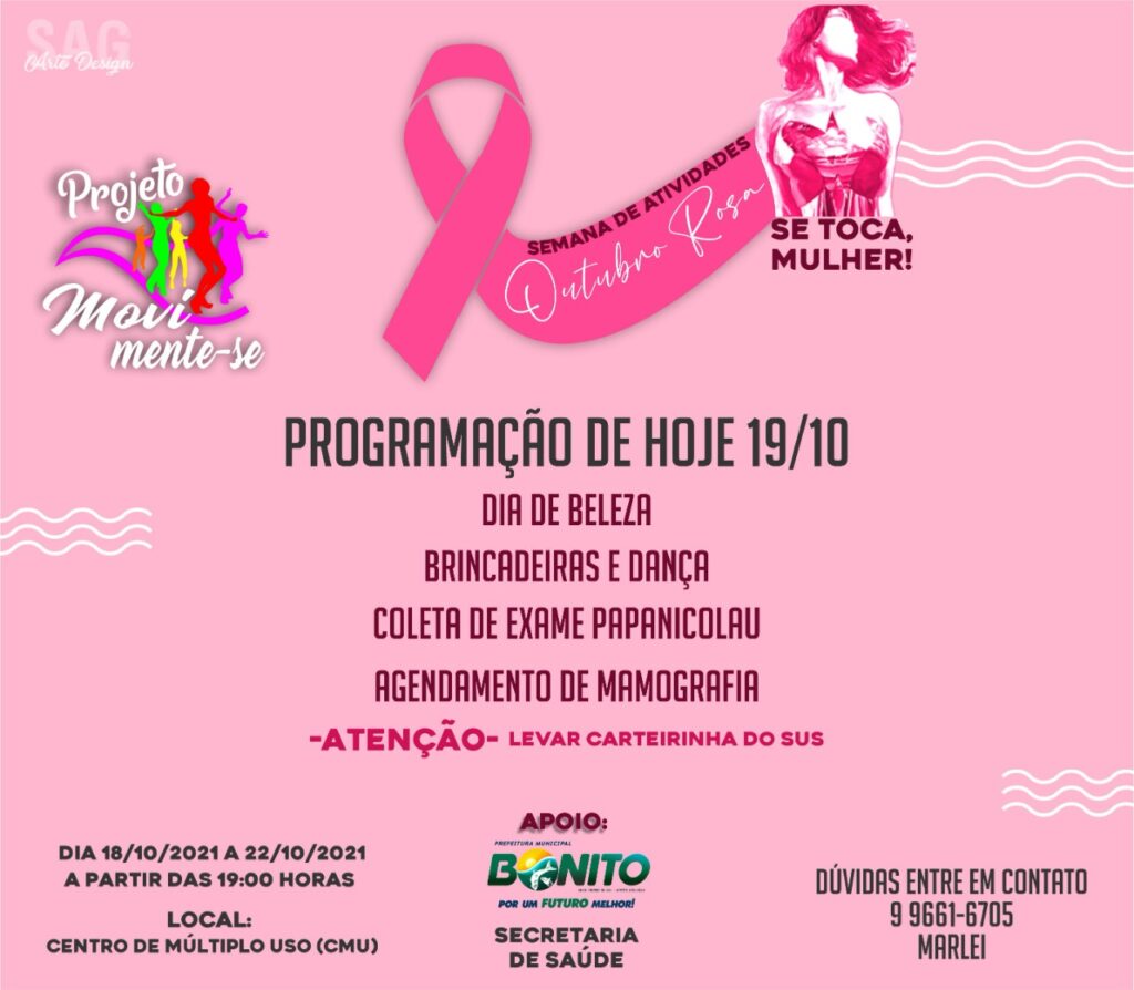 Semana de atividades do Outubro Rosa vão até esta sexta-feira no CMU