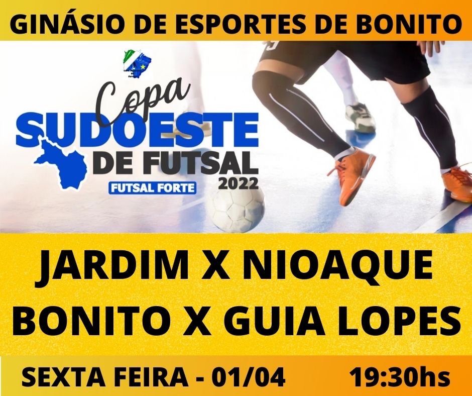 Bonito recebe segunda rodada da Copa Sudoeste de Futsal na Sexta