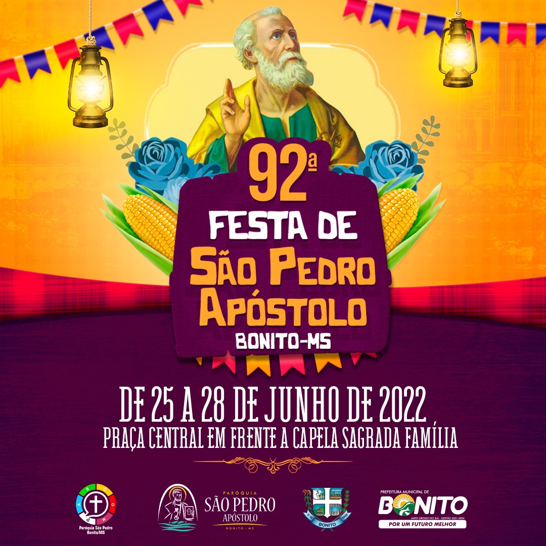 Tradicional Festa de São Pedro começa no sábado com shows e quermesse -  Prefeitura Municipal de Bonito - MS