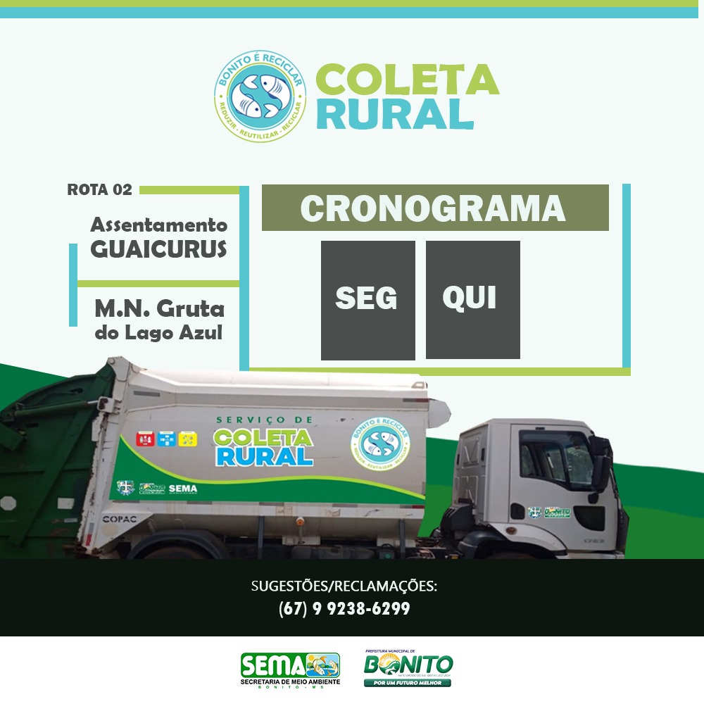 Sema informa início da coleta de resíduos na área rural Sema informa início da coleta de resíduos na área rural