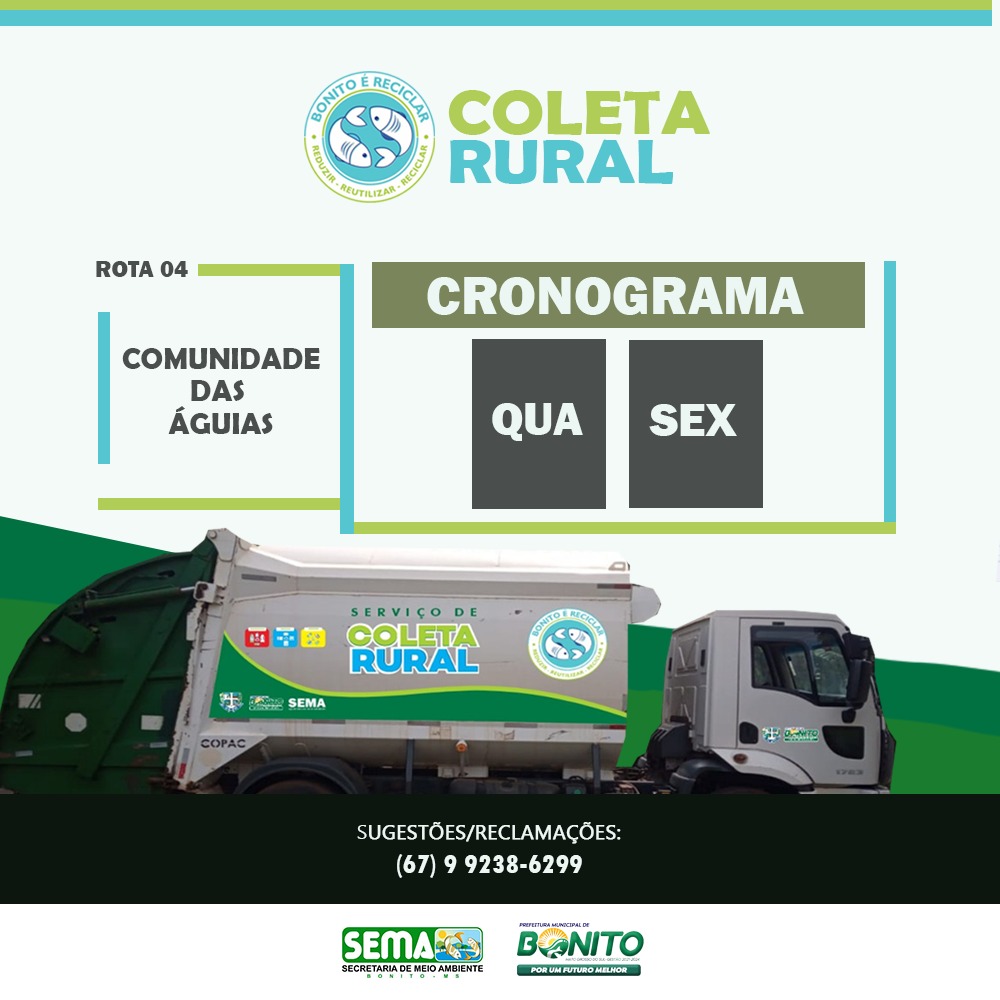 Sema informa início da coleta de resíduos na área rural Sema informa início da coleta de resíduos na área rural
