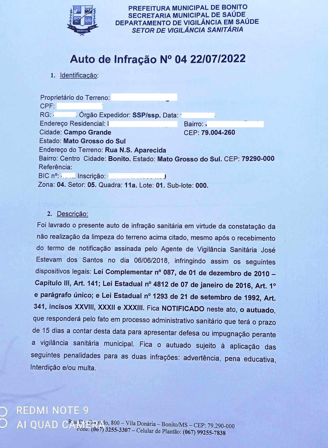 Comunicado sobre limpeza de terrenos particulares em Bonito Comunicado sobre limpeza de terrenos particulares em Bonito