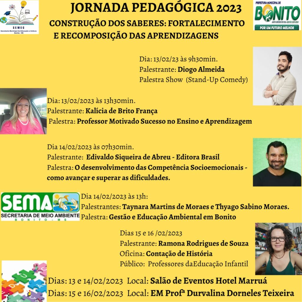 Jornada Pedagógica marca início do ano letivo de 2023 nas escolas da Rede Municipal Jornada Pedagógica marca início do ano letivo de 2023 nas escolas da Rede Municipal
