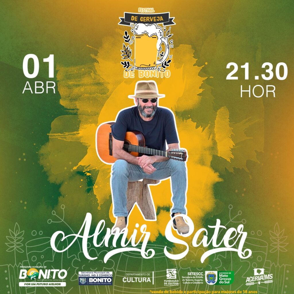 Almir Sater e Bando do Velho Jack estão na programação do I Festival da Cerveja de Bonito