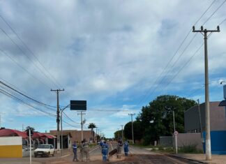 Prefeitura de Bonito realiza reconstituição do asfalto em ponto crítico nas ruas Cel. Pílad Rebuá e Ari da Silva Machado Secretaria de Obras