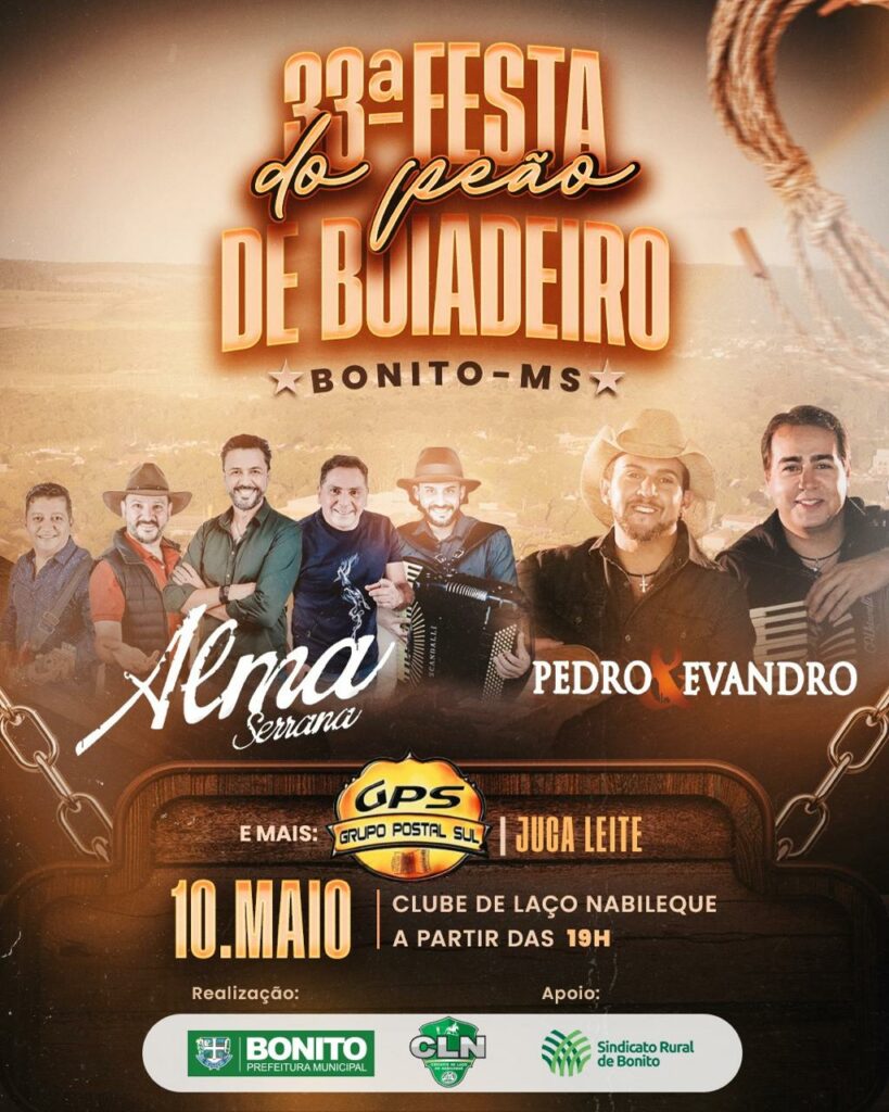 Prefeitura Municipal de Bonito e Clube de Laço Nabileque realizam a 33ª Festa de Peão de Boiadeiro Prefeitura Municipal de Bonito e Clube de Laço Nabileque realizam a 33ª Festa de Peão de Boiadeiro