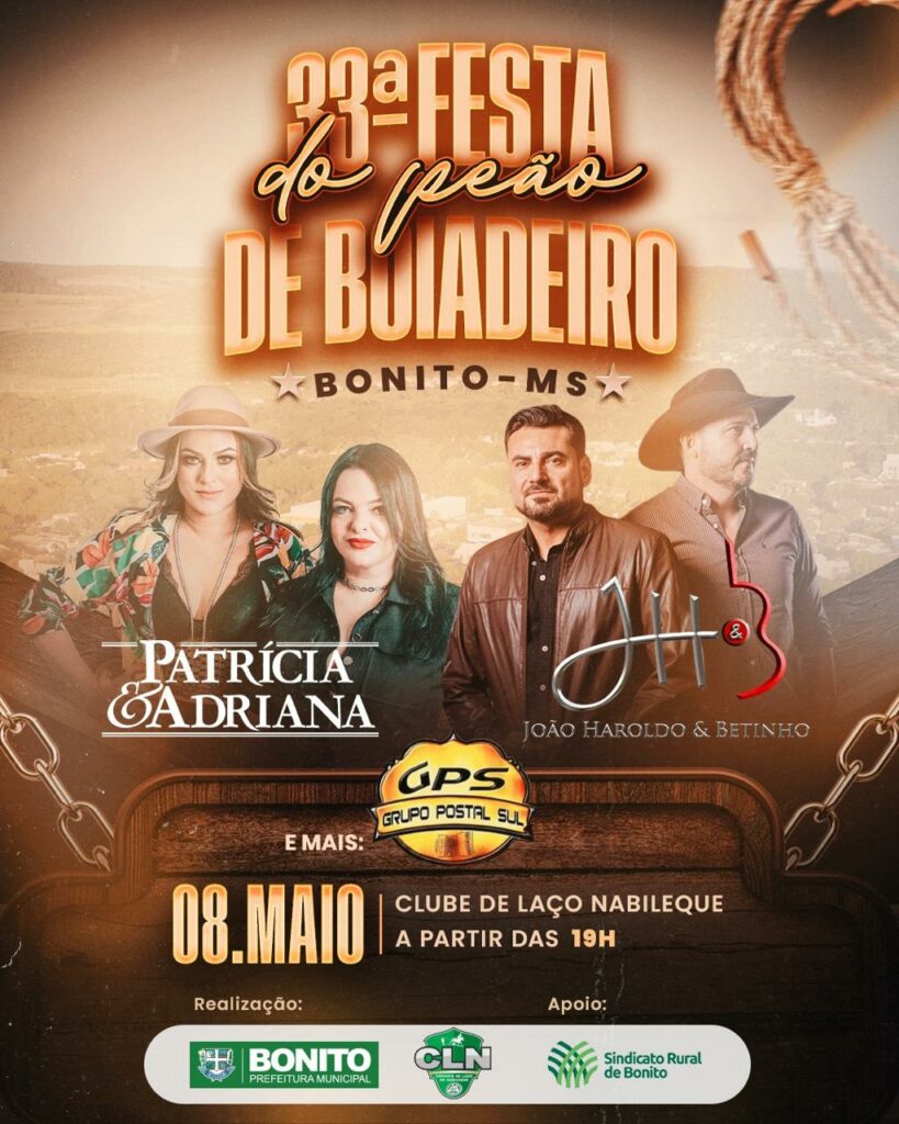 Prefeitura Municipal de Bonito e Clube de Laço Nabileque realizam a 33ª Festa de Peão de Boiadeiro Prefeitura Municipal de Bonito e Clube de Laço Nabileque realizam a 33ª Festa de Peão de Boiadeiro