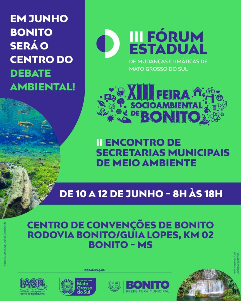 Bonito recebe a XIII Feira Socioambiental com programação voltada à educação, sustentabilidade e mudanças climáticas Bonito recebe a XIII Feira Socioambiental com programação voltada à educação, sustentabilidade e mudanças climáticas