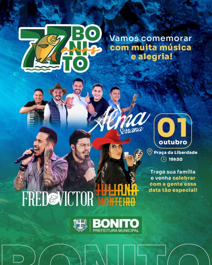 Semana marca os 77 anos de Bonito com cultura, cidadania e grandes entregas