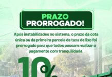 Prefeitura prorroga prazo da primeira parcela da taxa de resíduos e mantém desconto na cota única