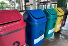 Escola Municipal Profª Durvalina Dornelles Teixeira recebe conjunto de lixeiras seletivas por meio de parceria com Rotary Club