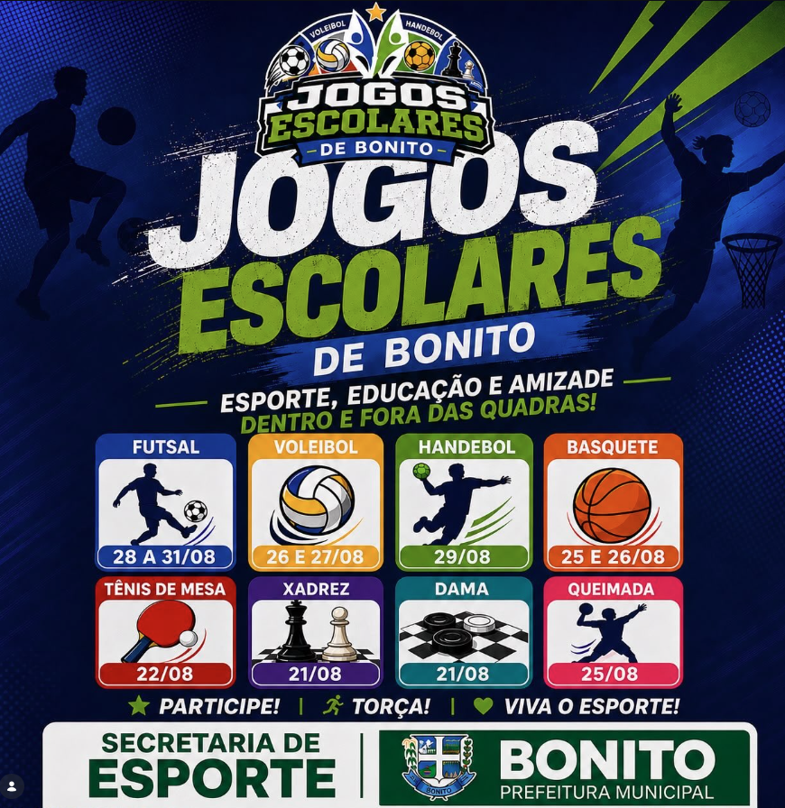 Jogos Escolares de Bonito têm abertura nesta segunda-feira no Ginásio Municipal Jogos Escolares de Bonito têm abertura nesta segunda-feira no Ginásio Municipal