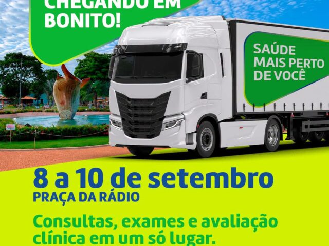 Carreta da Saúde leva consultas e exames especializados para Bonito em setembro