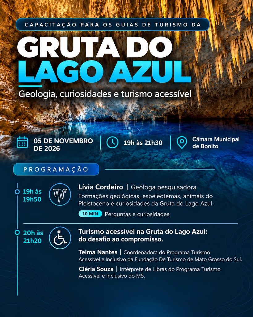 Gruta do Lago Azul: Bonito prepara ações de segurança, acessibilidade e qualificação para 2027