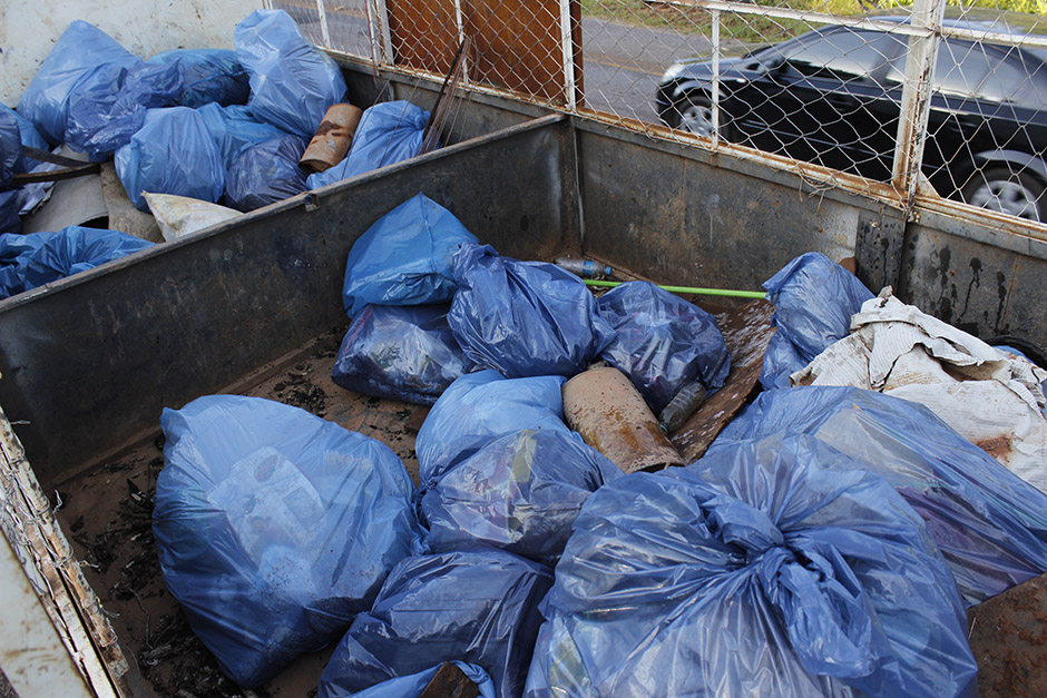 Mutirão em rodovia de Bonito recolhe 55 sacos de lixo