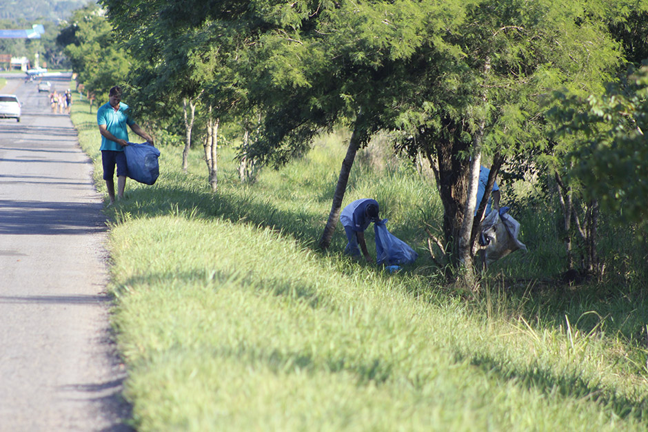 Mutirão em rodovia de Bonito recolhe 55 sacos de lixo