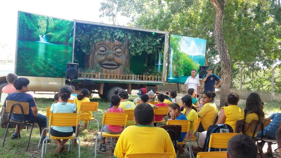 Crianças da E.M do Distrito Águas do Miranda ganham ovos de páscoa e teatro educativo