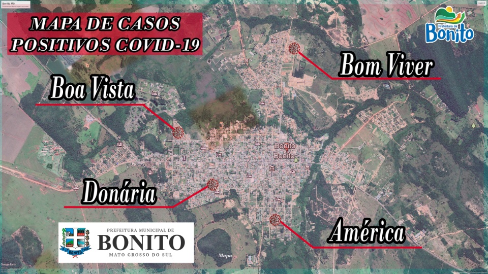 Confira onde estão os 4 casos positivos de Covid-19 em Bonito