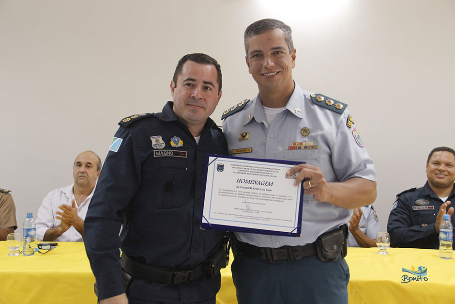 Prefeito Leleco participa de troca de comando da 1ªCIPM de Bonito