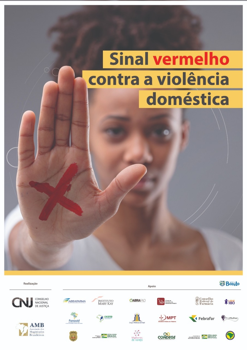 Bonito entra na campanha "Sinal Vermelho Contra a Violência Doméstica"