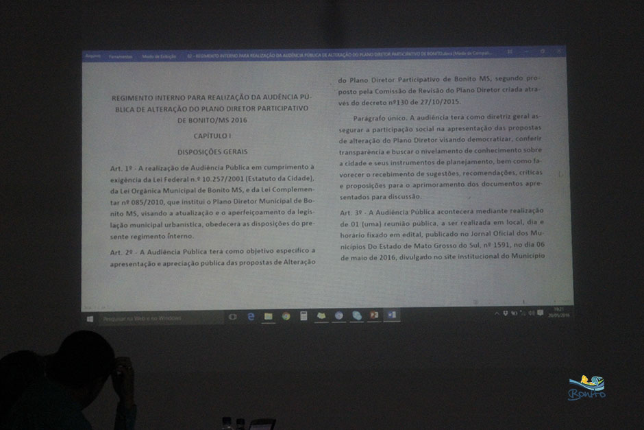 Bonito realiza Audiência Pública para a revisão do Plano Diretor