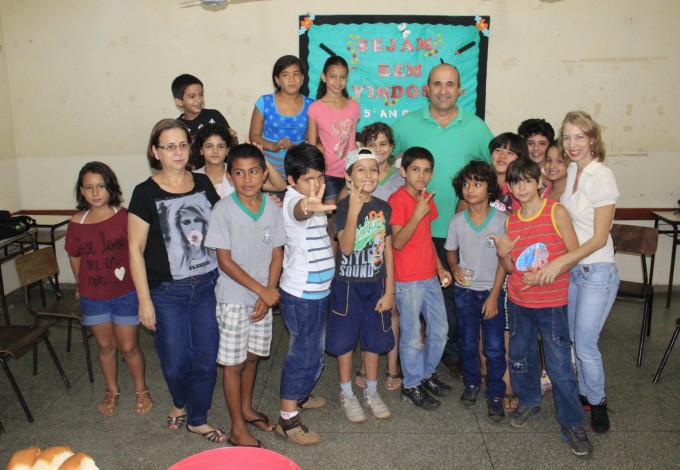 Café da manhã reúne prefeito e alunos de escola municipal