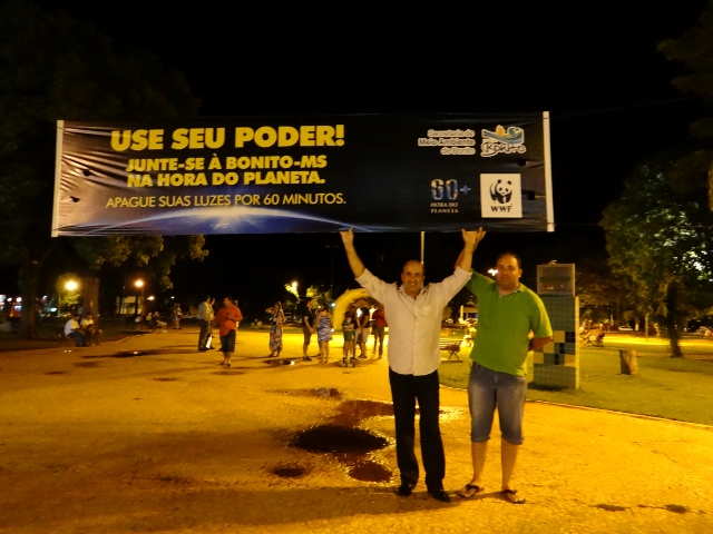 Monumento de Bonito (MS) teve as luzes apagas em apoio à sustentabilidade