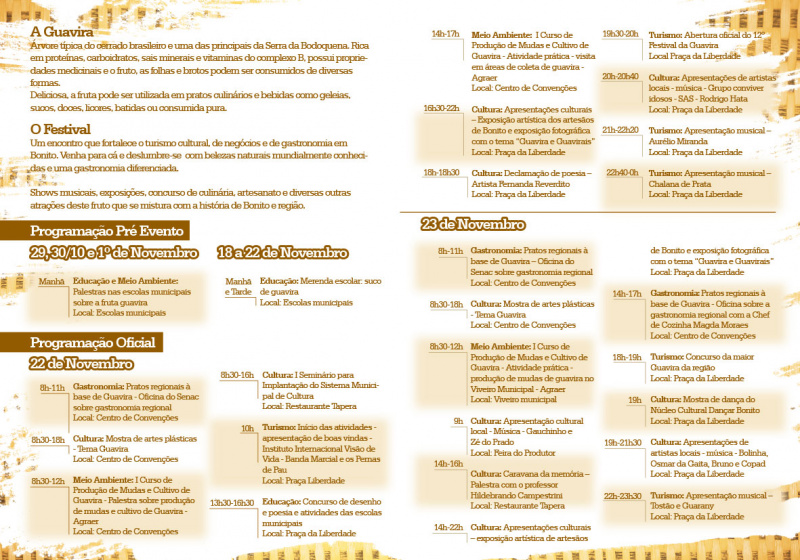 Programação completa do Festival da Guavira - Clique para ampliar