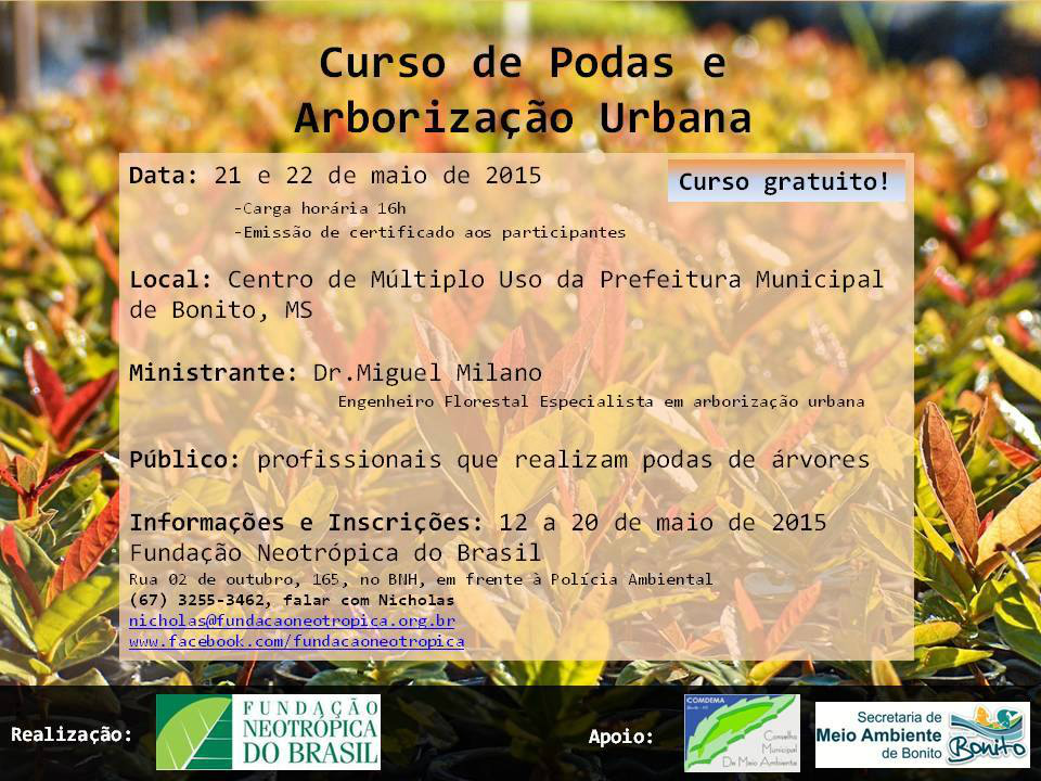 Município de Bonito terá Plano Municipal de Arborização Urbana