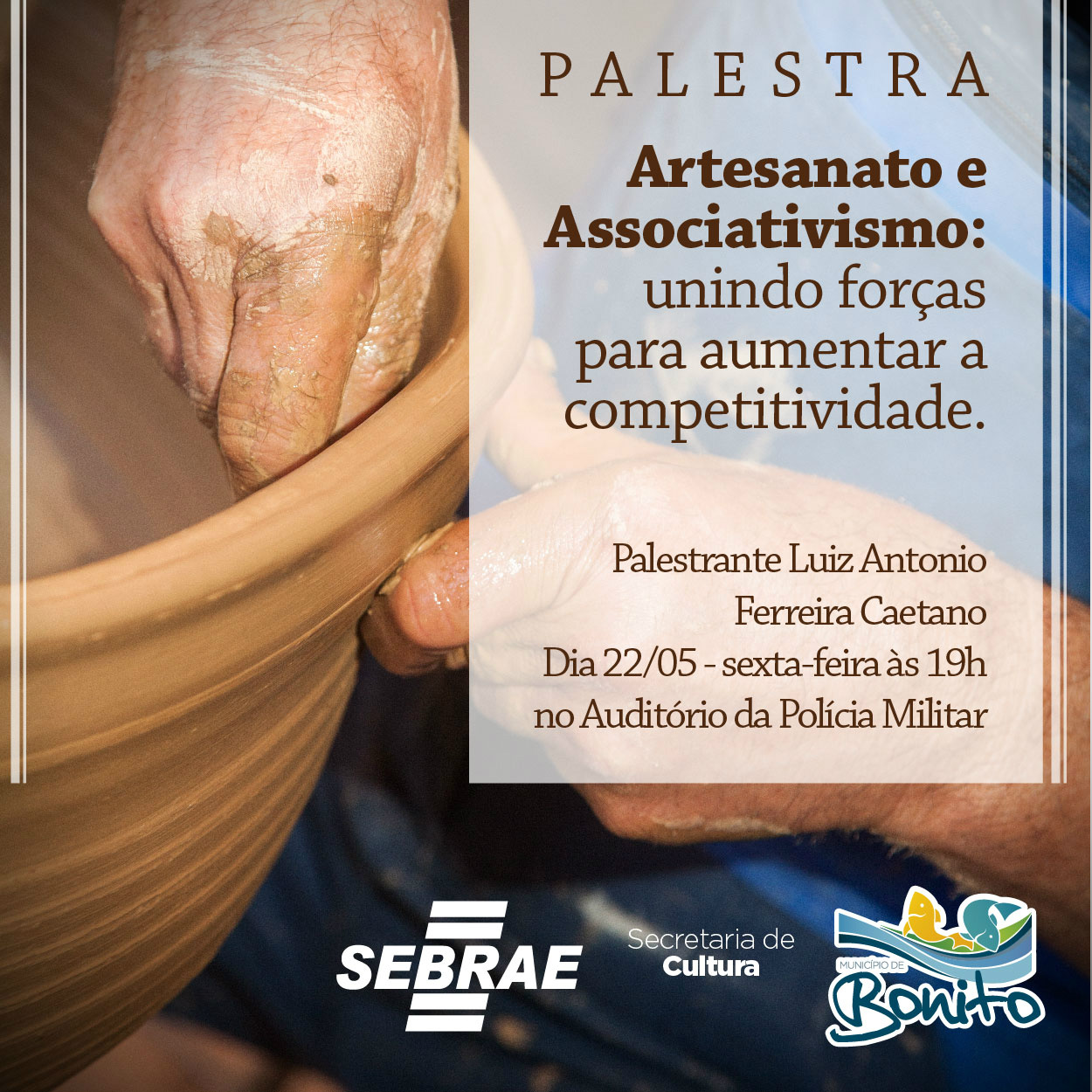 Secretaria de Cultura realizará palestra para artesãos de Bonito