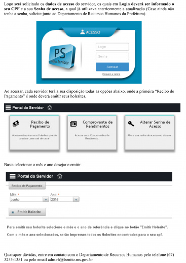 Acesso Holerite Web – Bonito-MS