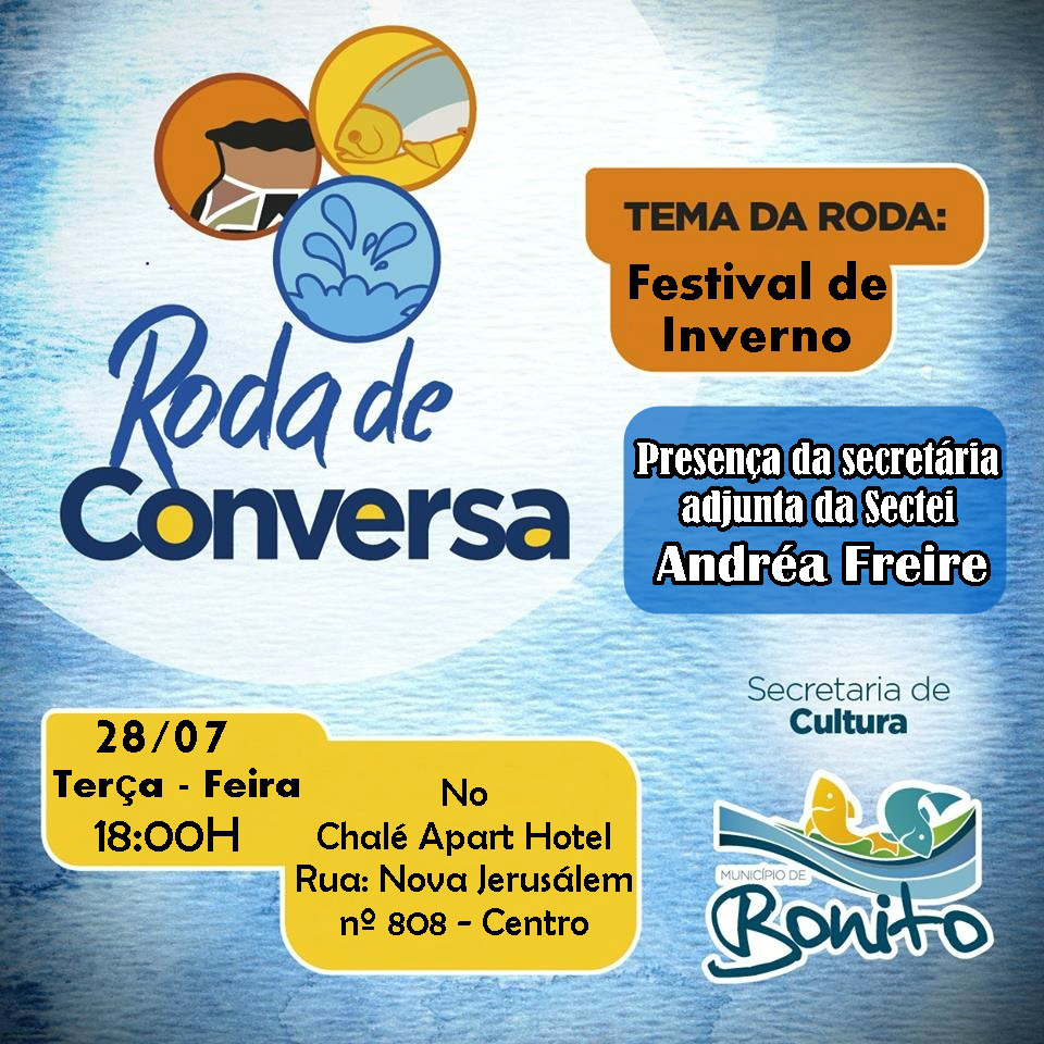 Secretaria de Cultura realizará roda de conversa com o tema Festival de Inverno