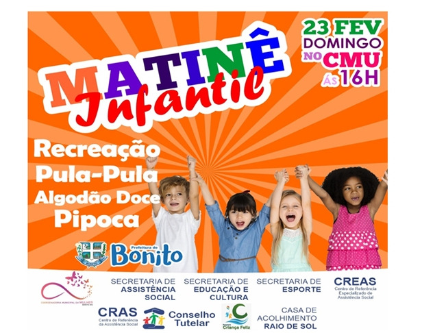 CMU terá Matinê Infantil no próximo domingo de Carnaval