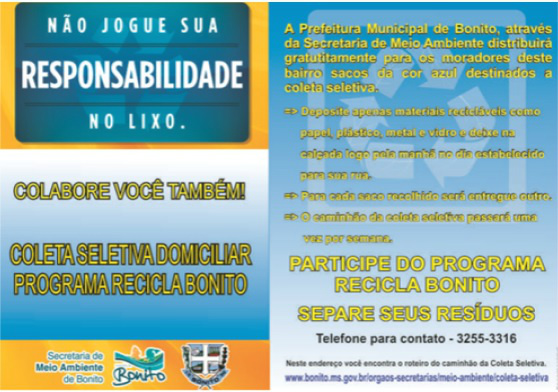 Programa de coleta seletiva 'Recicla Bonito' retoma os serviços no município