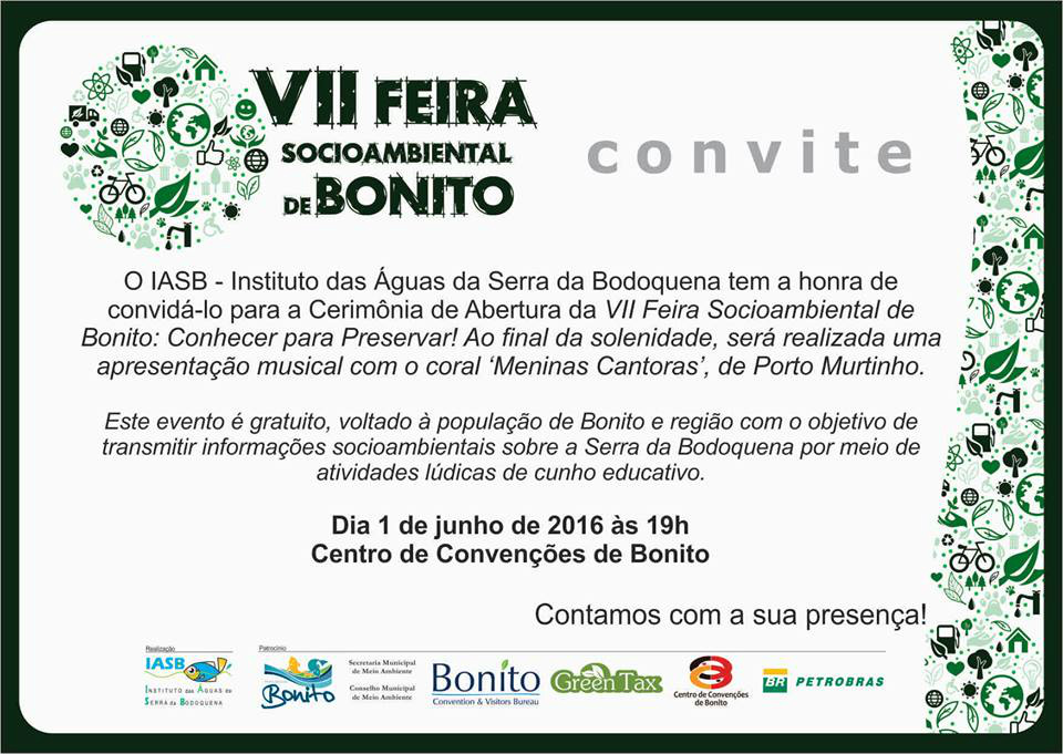 Convite à população: Abertura da VII Feira Socioambiental de Bonito
