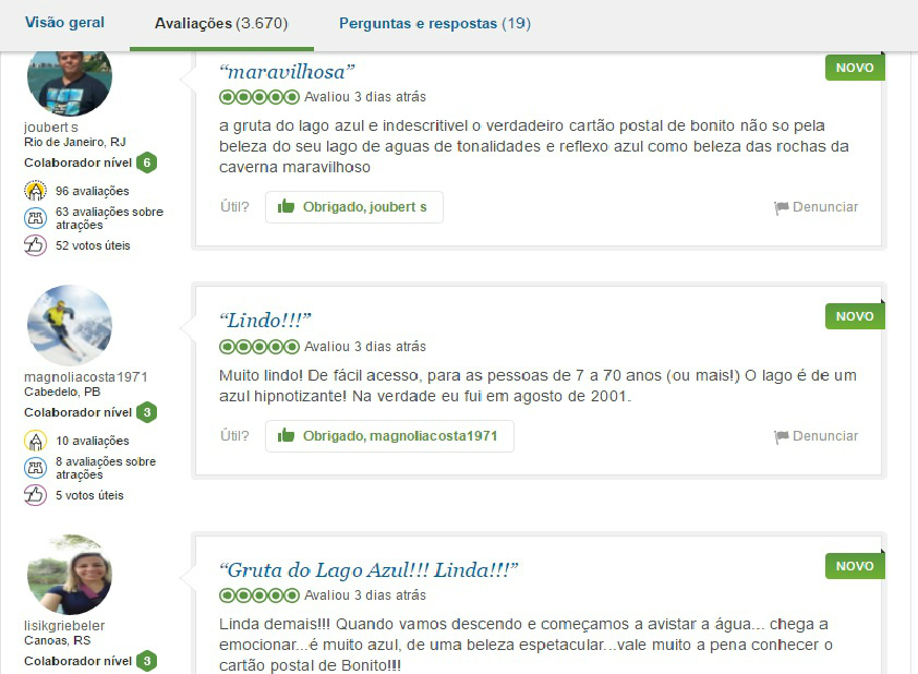 Gruta do Lago Azul ganha certificado de excelência TripAdvisor 2016