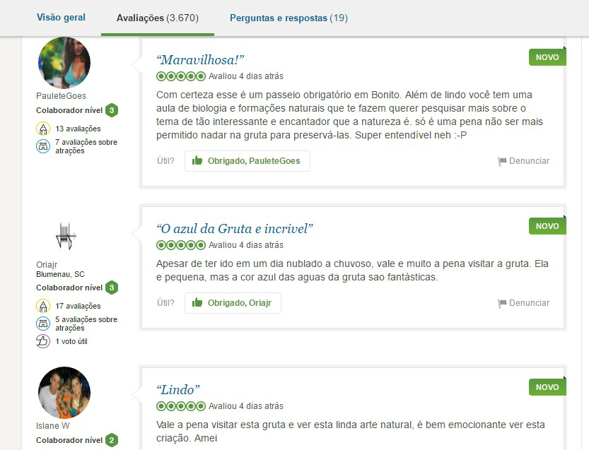 Gruta do Lago Azul ganha certificado de excelência TripAdvisor 2016