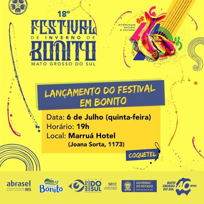 18° Festival de Inverno será lançado amanhã, em Bonito
