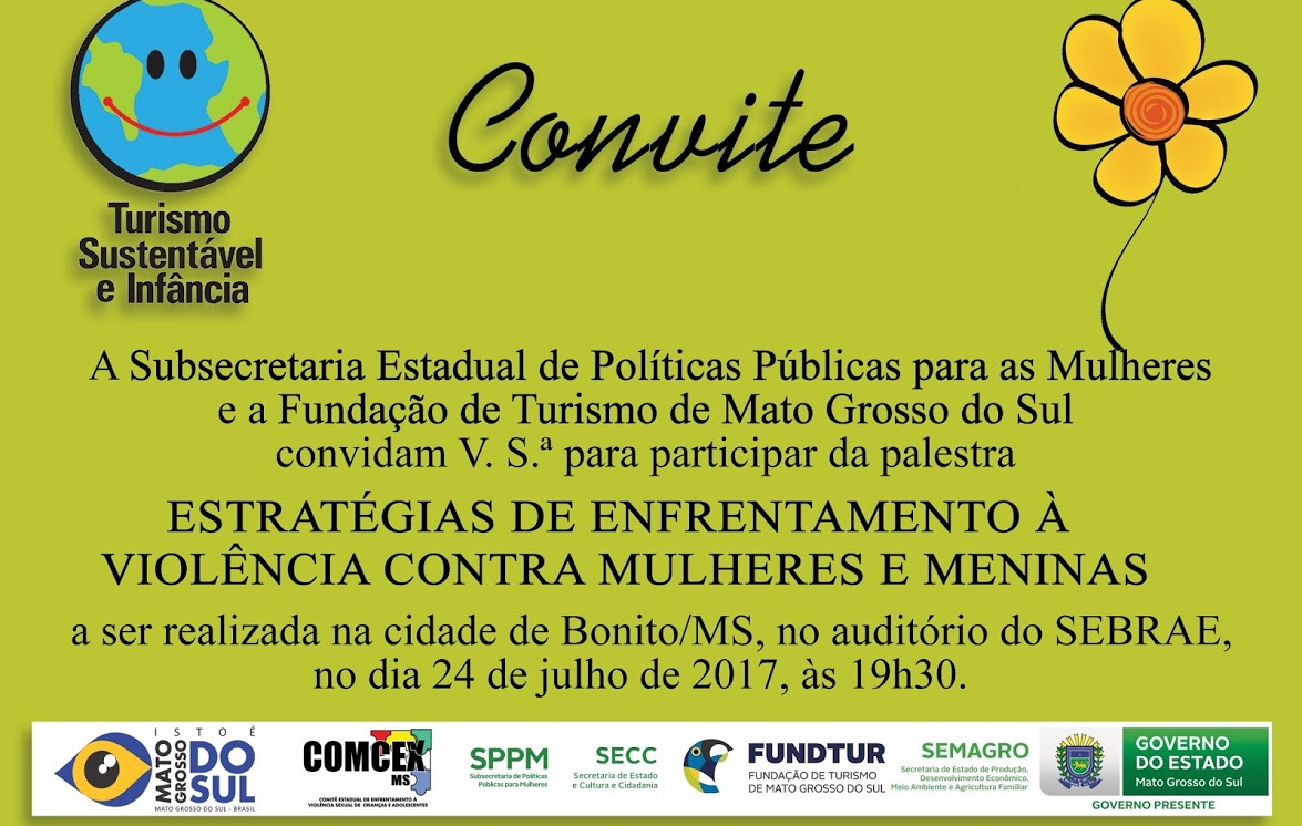 Bonito terá palestra sobre violência contra mulheres e meninas Bonito terá palestra sobre violência contra mulheres e meninas