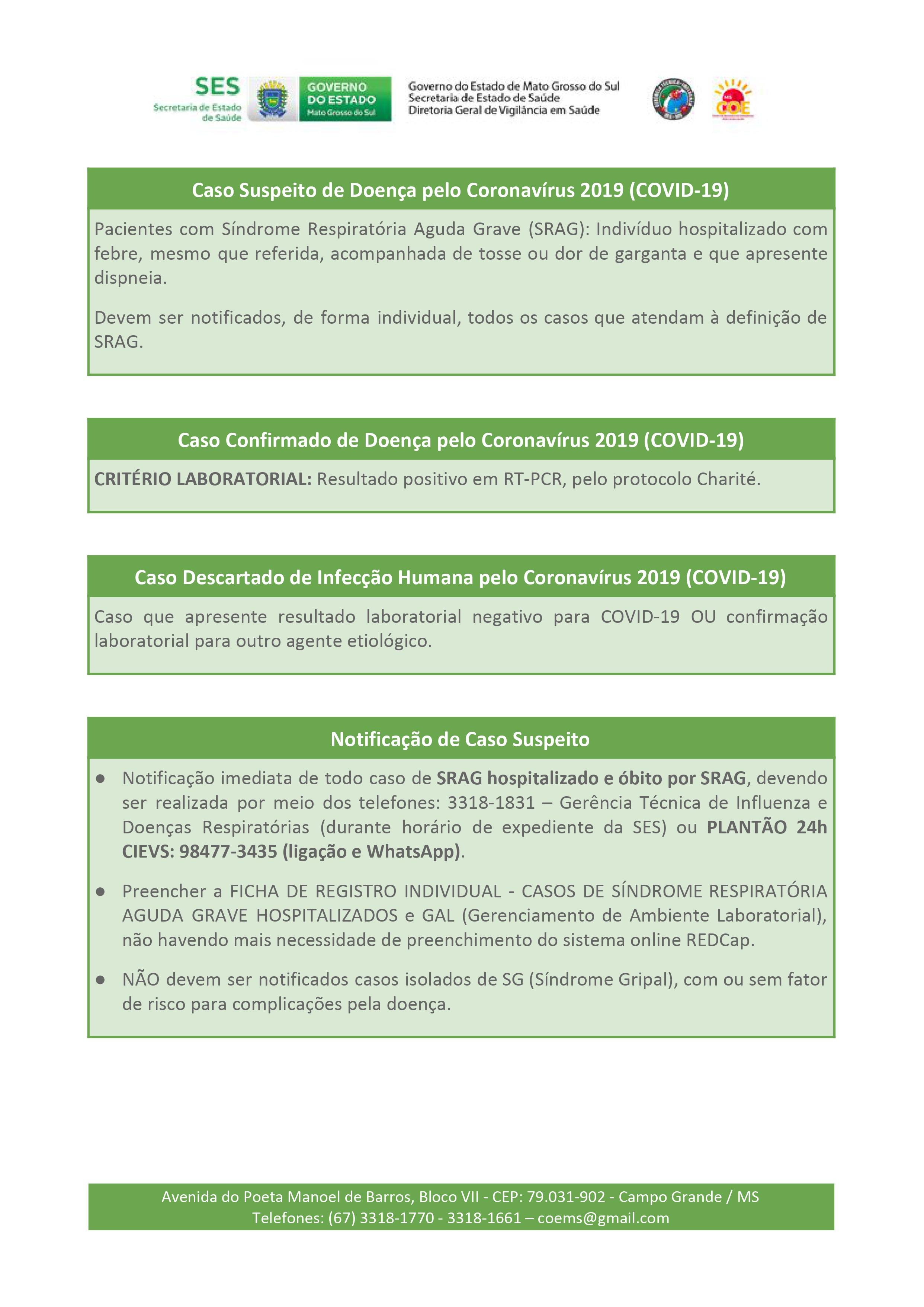MS tem 44 casos confirmados. Confira o boletim da SES desta segunda