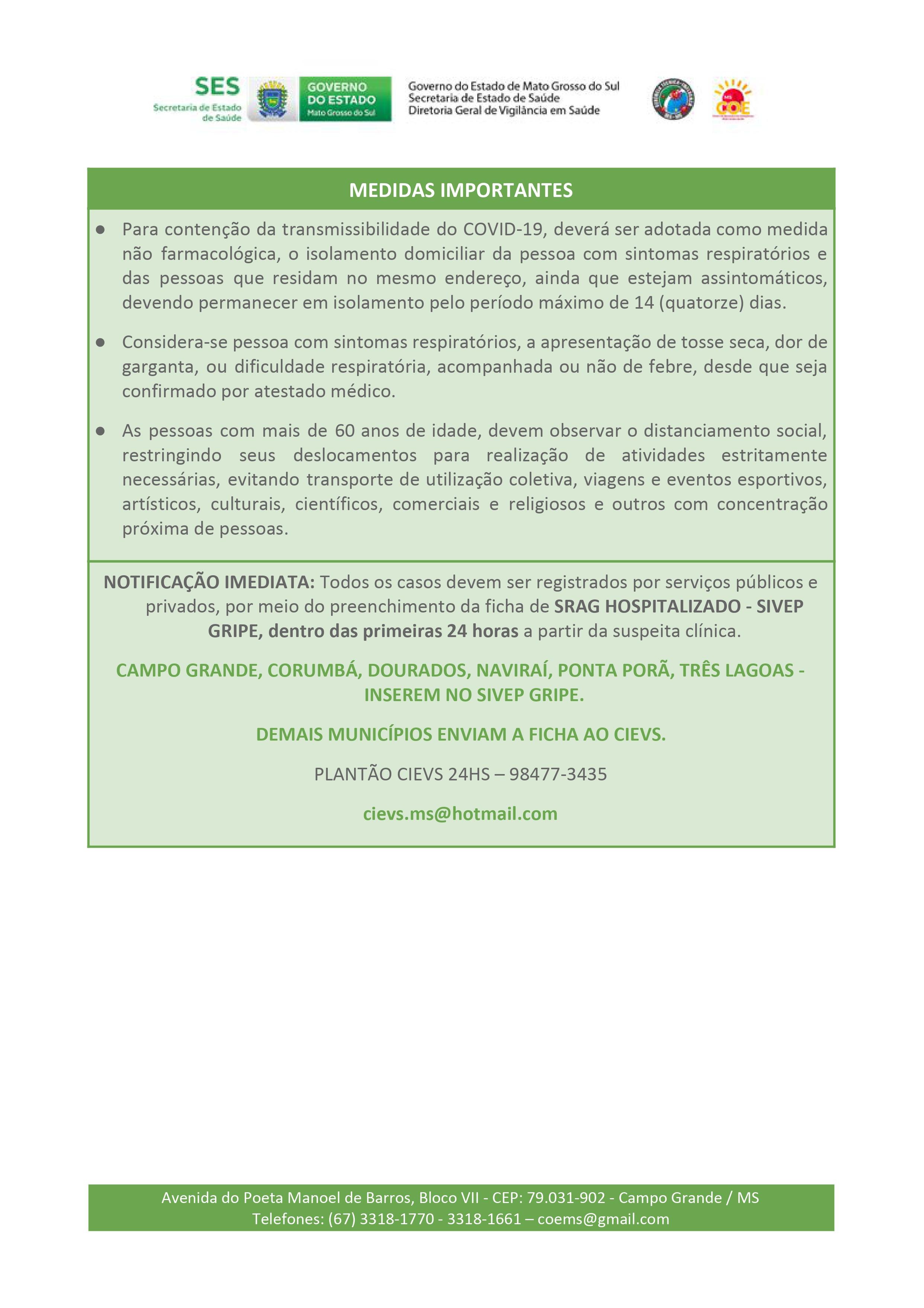 MS tem 44 casos confirmados. Confira o boletim da SES desta segunda