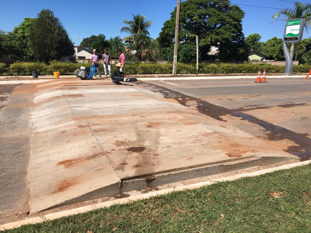 Faixa elevada será reparada pela empresa responsável