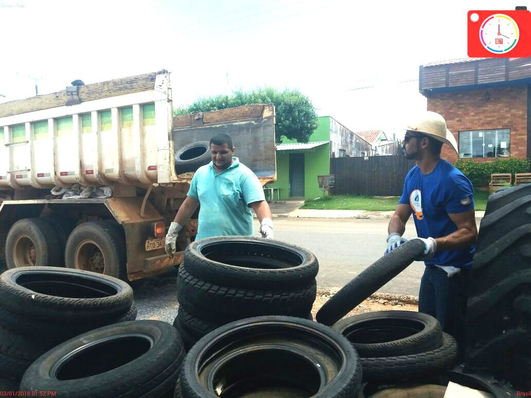 Setor de endemias realiza primeira coleta de pneus do ano
