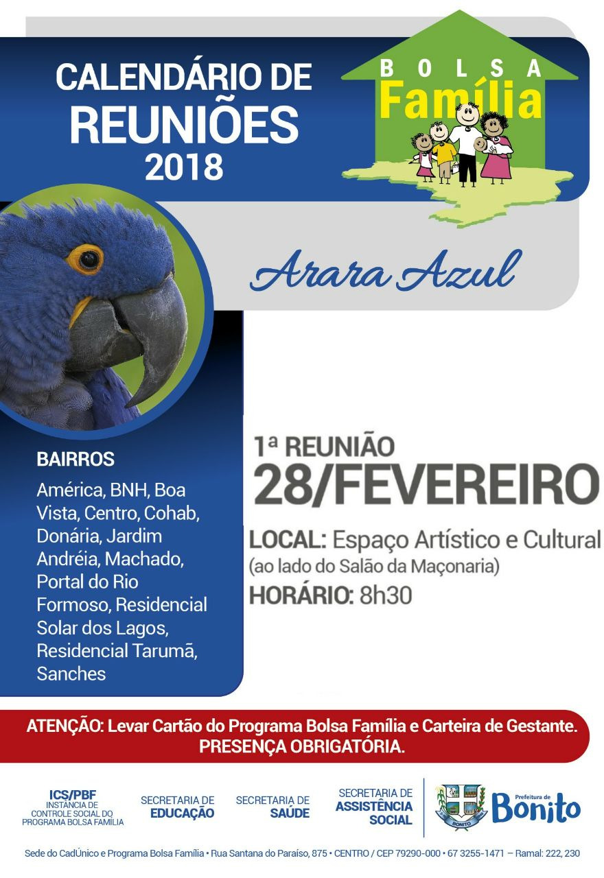Bolsa Família divulga calendário de reuniões para 2018